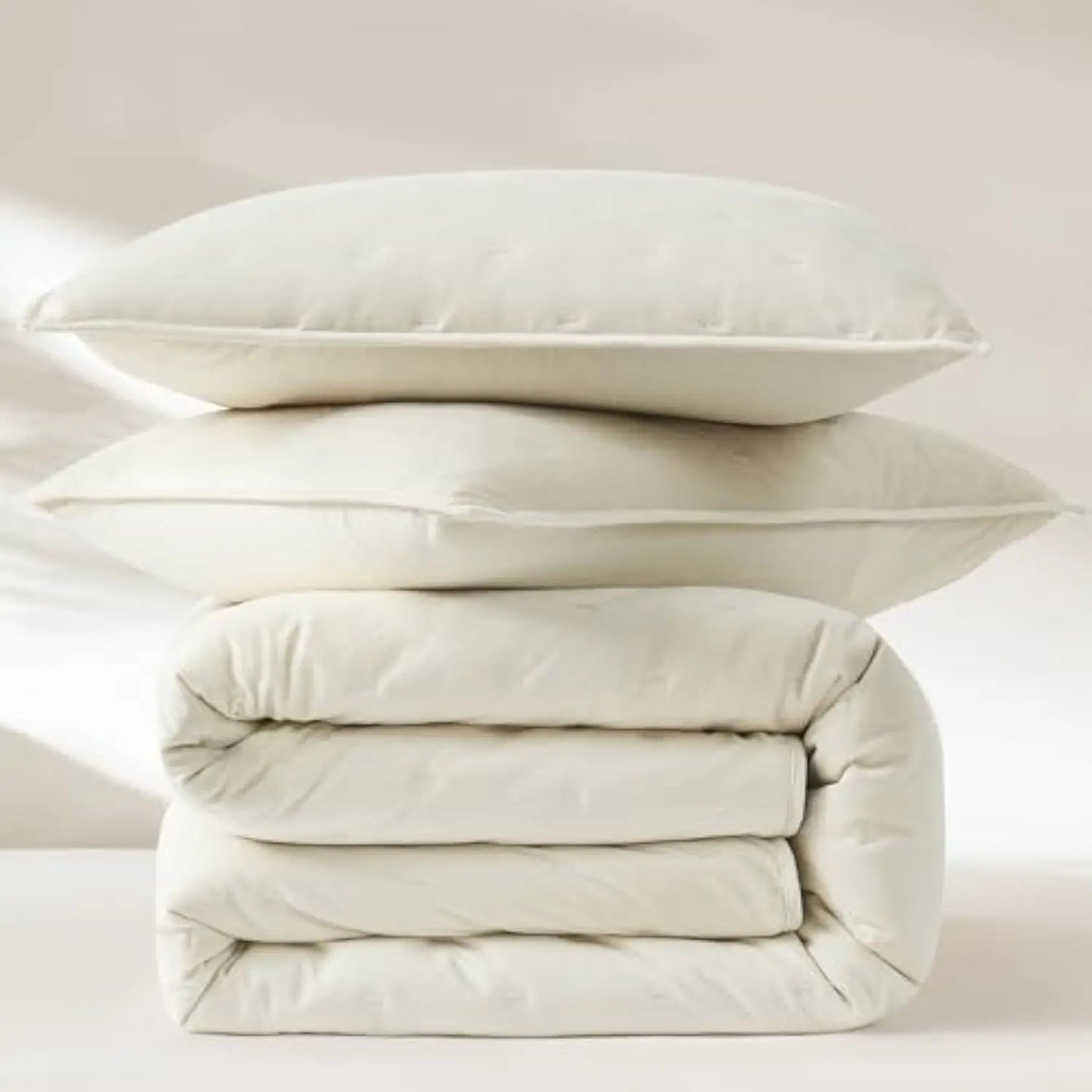 - Quilt Set, 3-Piece Cozy Velvet Bedding with Matching Shams, Embroidered Stitch Design