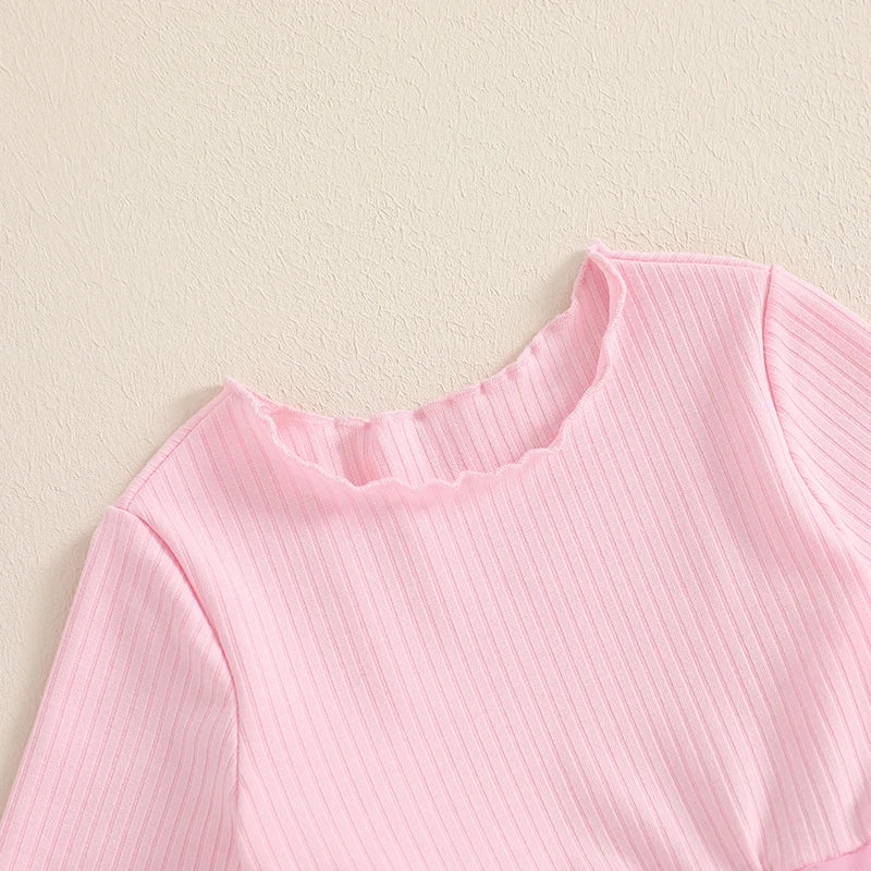 Girls Valentine s Day Heart Print Ruffle Sleeve Dress Toddler Kids Princess Party Dress with Tulle Skirt and Bow