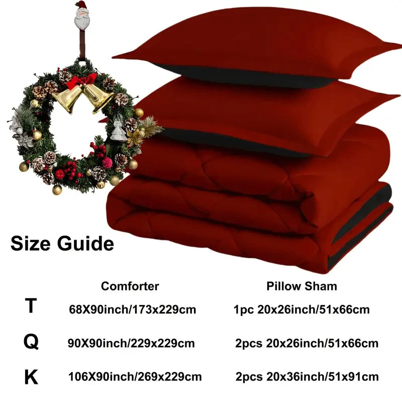 2/3pcs Reversible Comforter Bedding Set, Comforter Set Queen/King Size,For All Seasons,