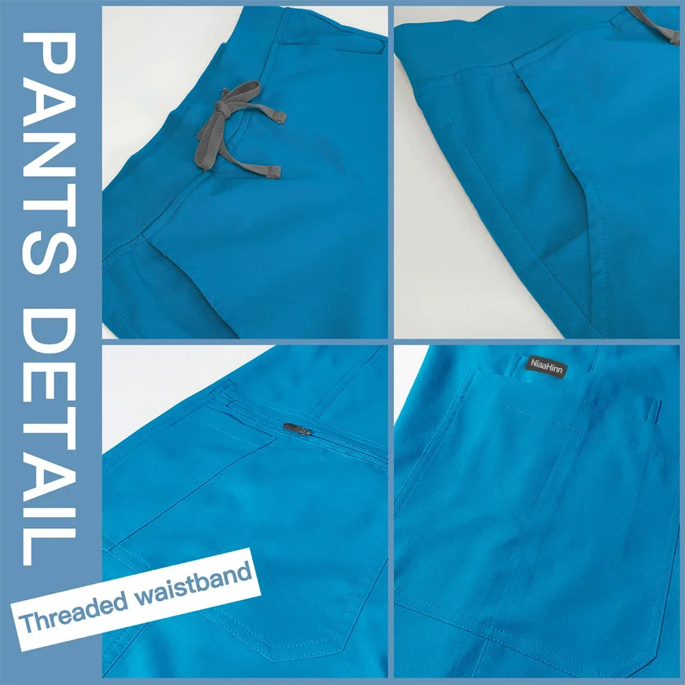 New Nurse Uniforms Women Men Casual Jogger Pants Set Pharmacy, Medical Doctor Nursing Uniform  Suit