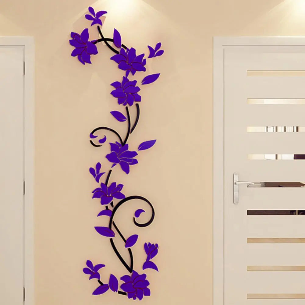 3D Wall Stickers DIY Removable Art Vinyl Vase Flower Tree