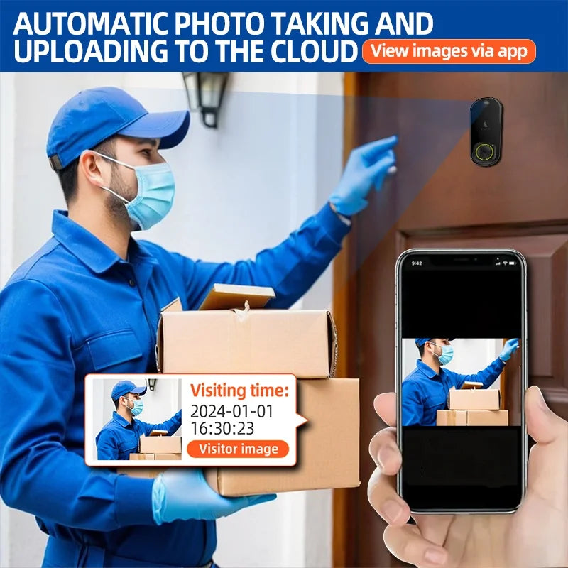 Kangaroo Smart Camera Doorbell Plus Chime With App Alerts