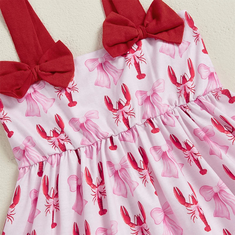 Girls Sleeveless Floral Print Ruffle Dress Summer Streetwear Casual Daily Wear