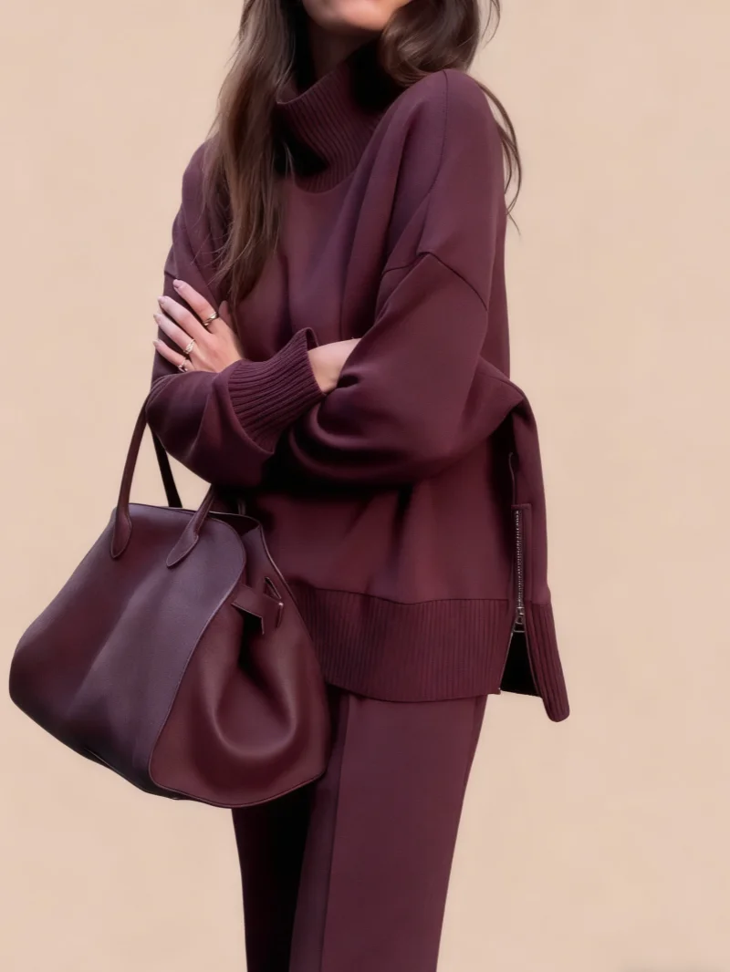 Women's Hooded Sweatshirt Two Piece Set For Autumn Winter Fashion