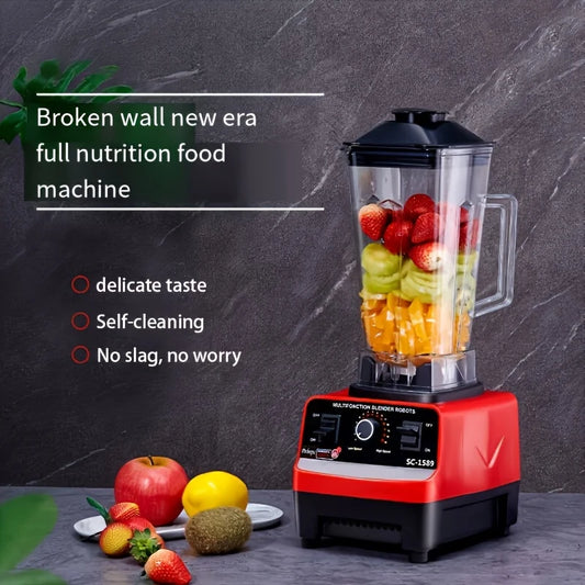 C010-Red RV Kitchen Blender with Wall Breaker, 110V-130V, PP Material, Multifunctional Food Processor, Ice Crusher, Grinder for