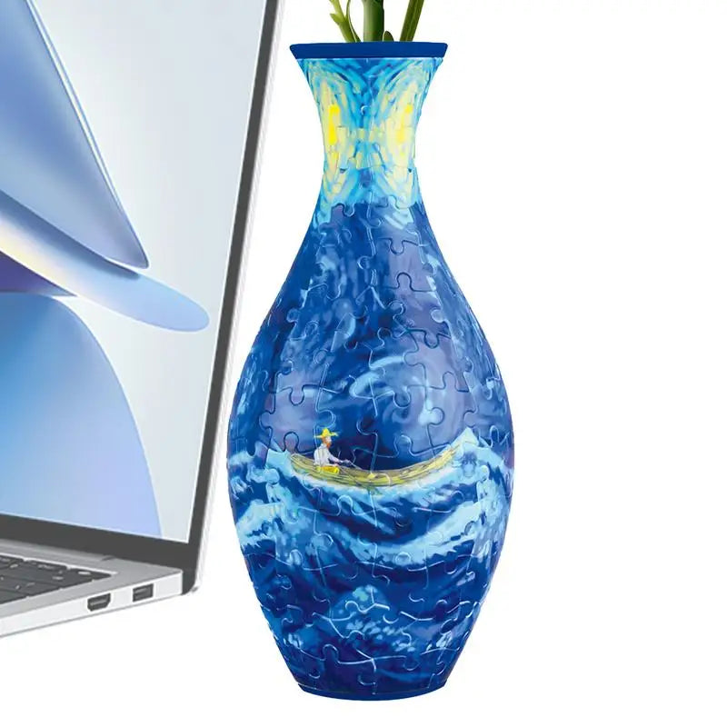 3D Puzzle Vase plastic Flower Vase Jigsaw Toy Building Block Assembly Bottle 160stk Curved Puzzle Pieces Housewarming Home Decor