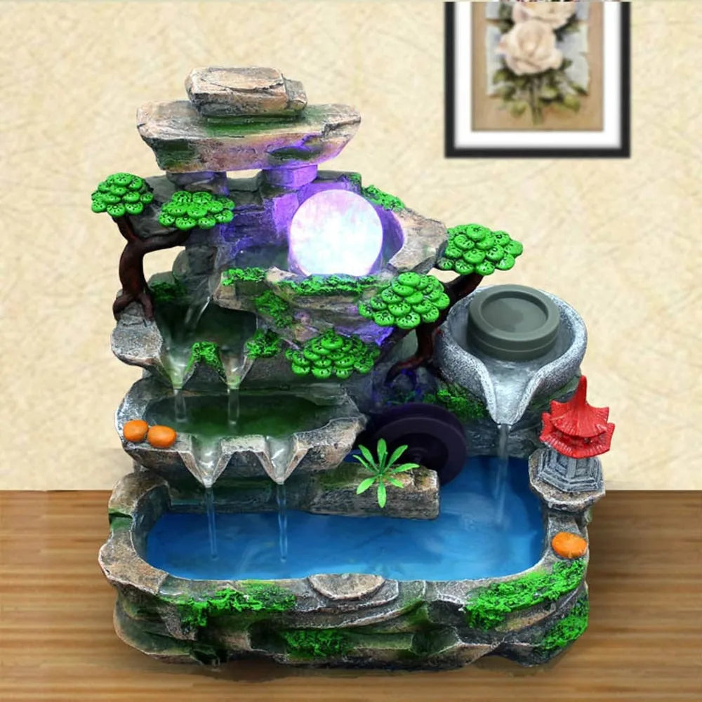 Tabletop Meditation Fountain Waterfall Office Home Relax Desktop Fountain Pool