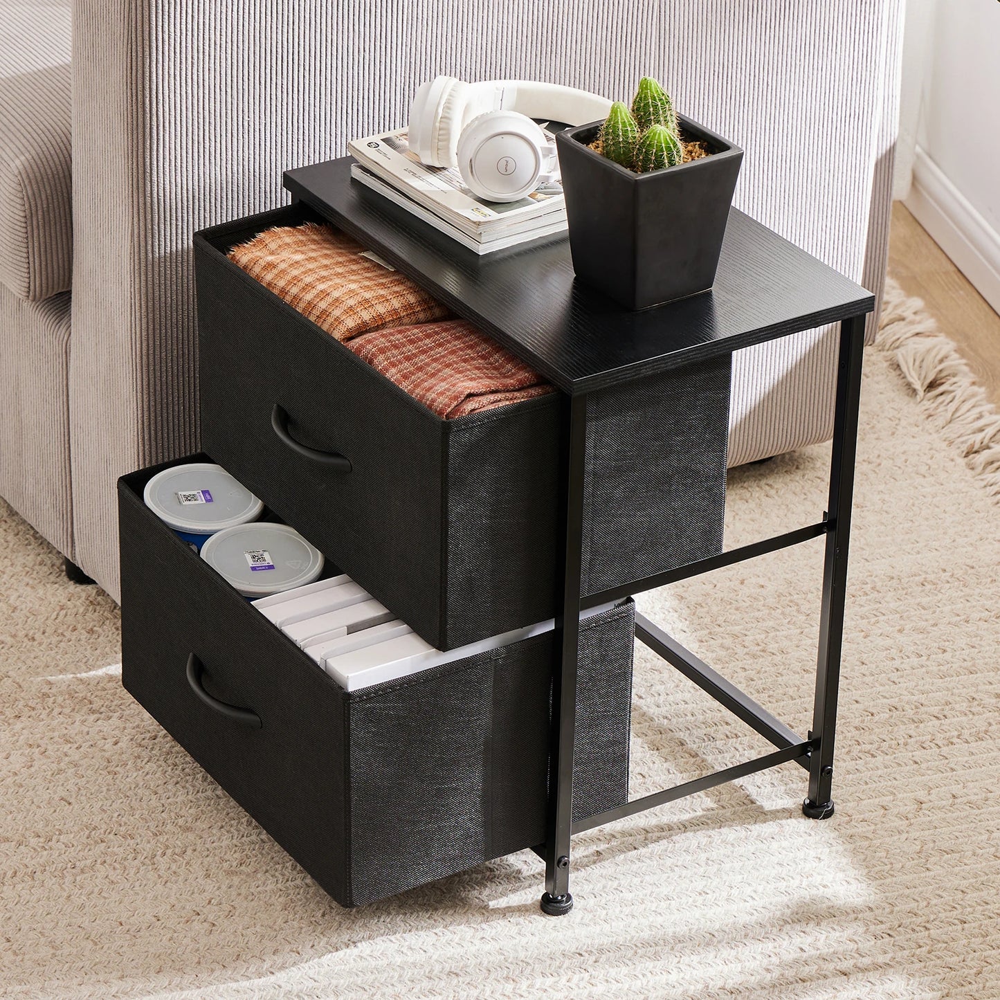 JHK Nightstand Bedside Coffee Sofa Tea Table Storage Closet Chest