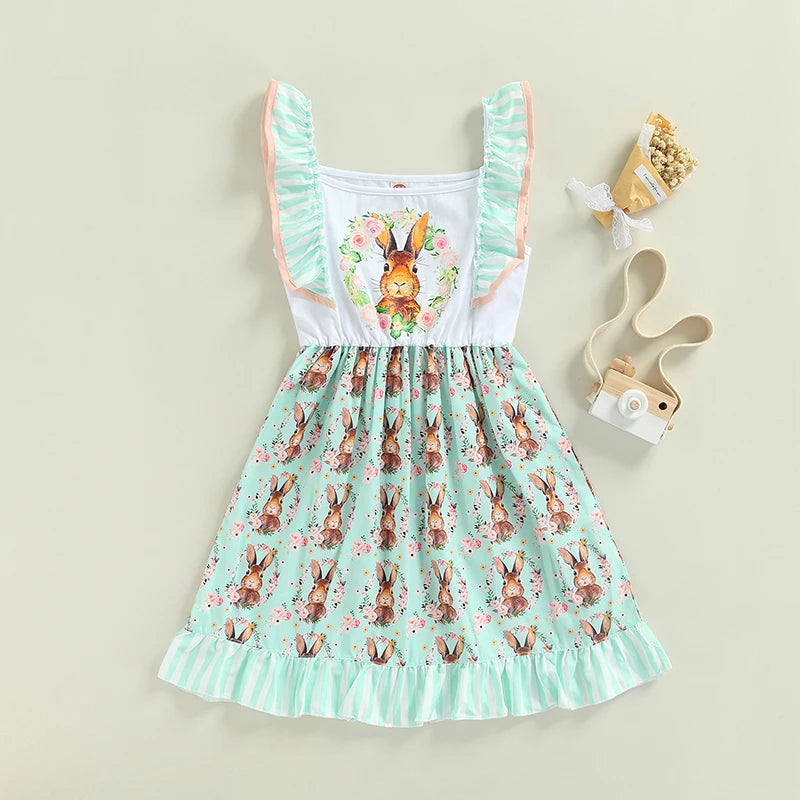 Toddler Girl Floral Print Sleeveless Dress Sweetheart Neckline