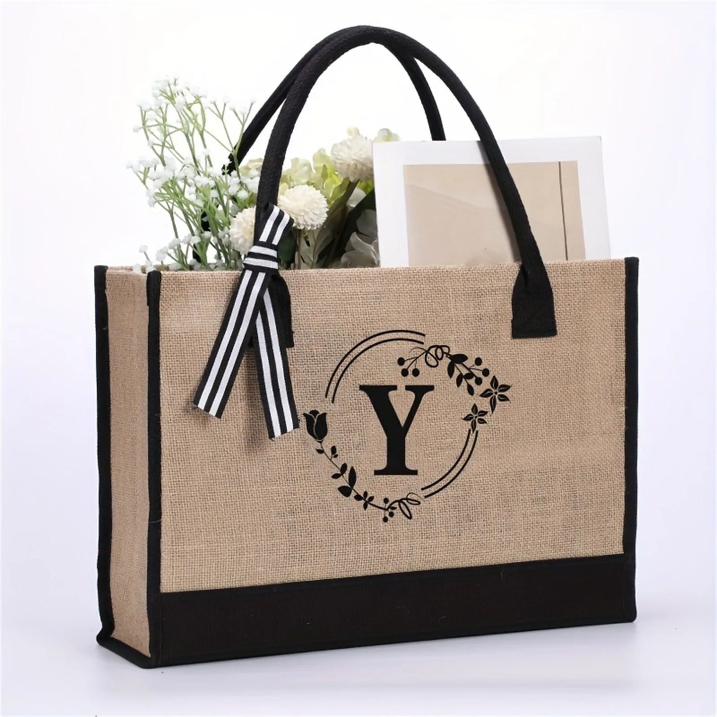 Jute/Canvas bag for work, outdoor, large capacity commuting, art, student, book, women's shoulder bag
