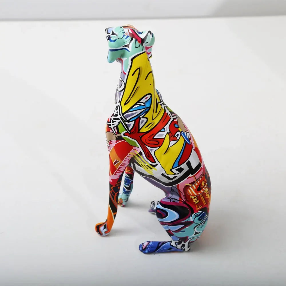 Modern Creative Painted Colorful Greyhound Doberman Decoration Home Wine Cabinet