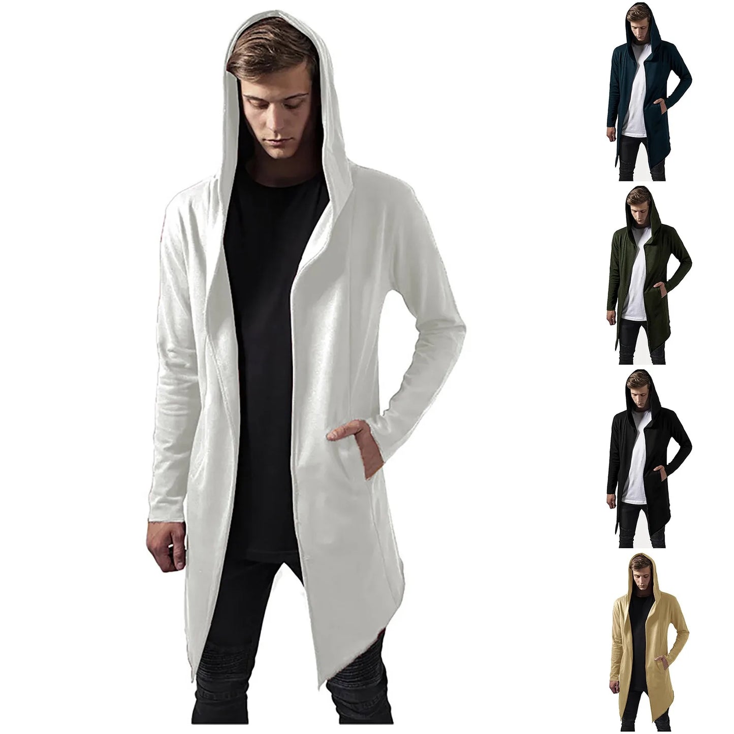Men's Winter Windbreaker Knit Sweater Coat Hooded Water Resistant