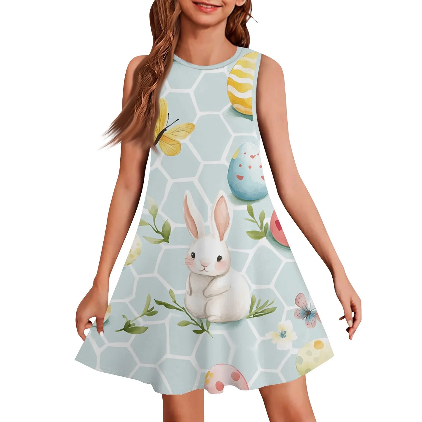 2025 Summer Girls Gift Short Sleeve Dress Original Cute Stitch Kids Skirt