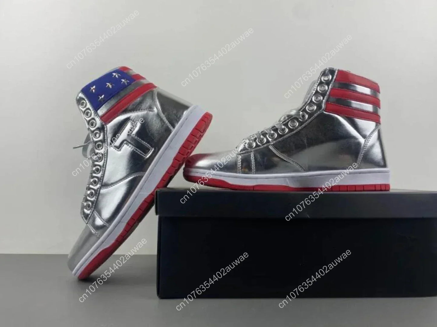 Trump NEVER SURRENDER Gold Shoes Top Quality Big Size 47 48 Mens 2024 MAGA