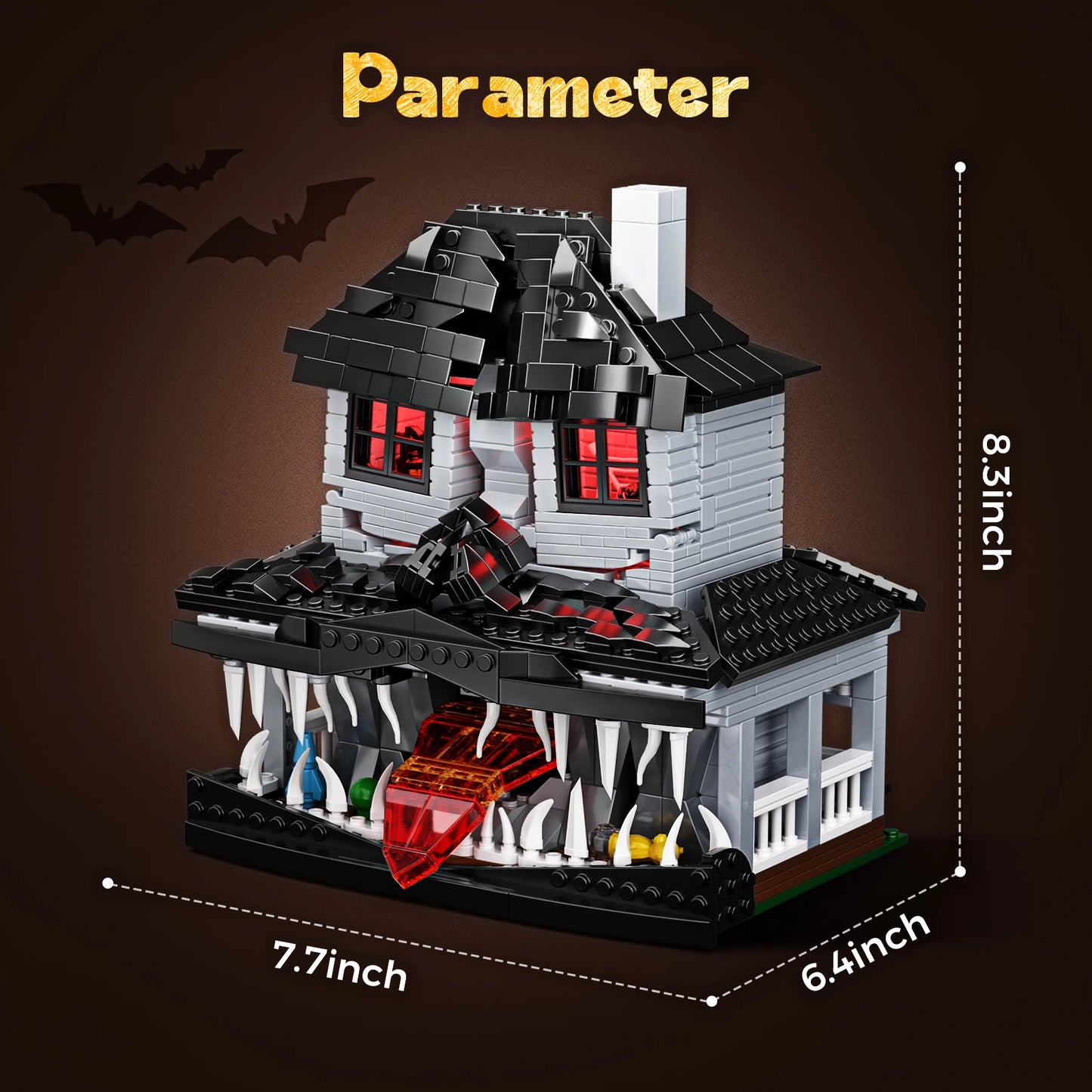 Monster Haunted House Building Blocks Set With Light