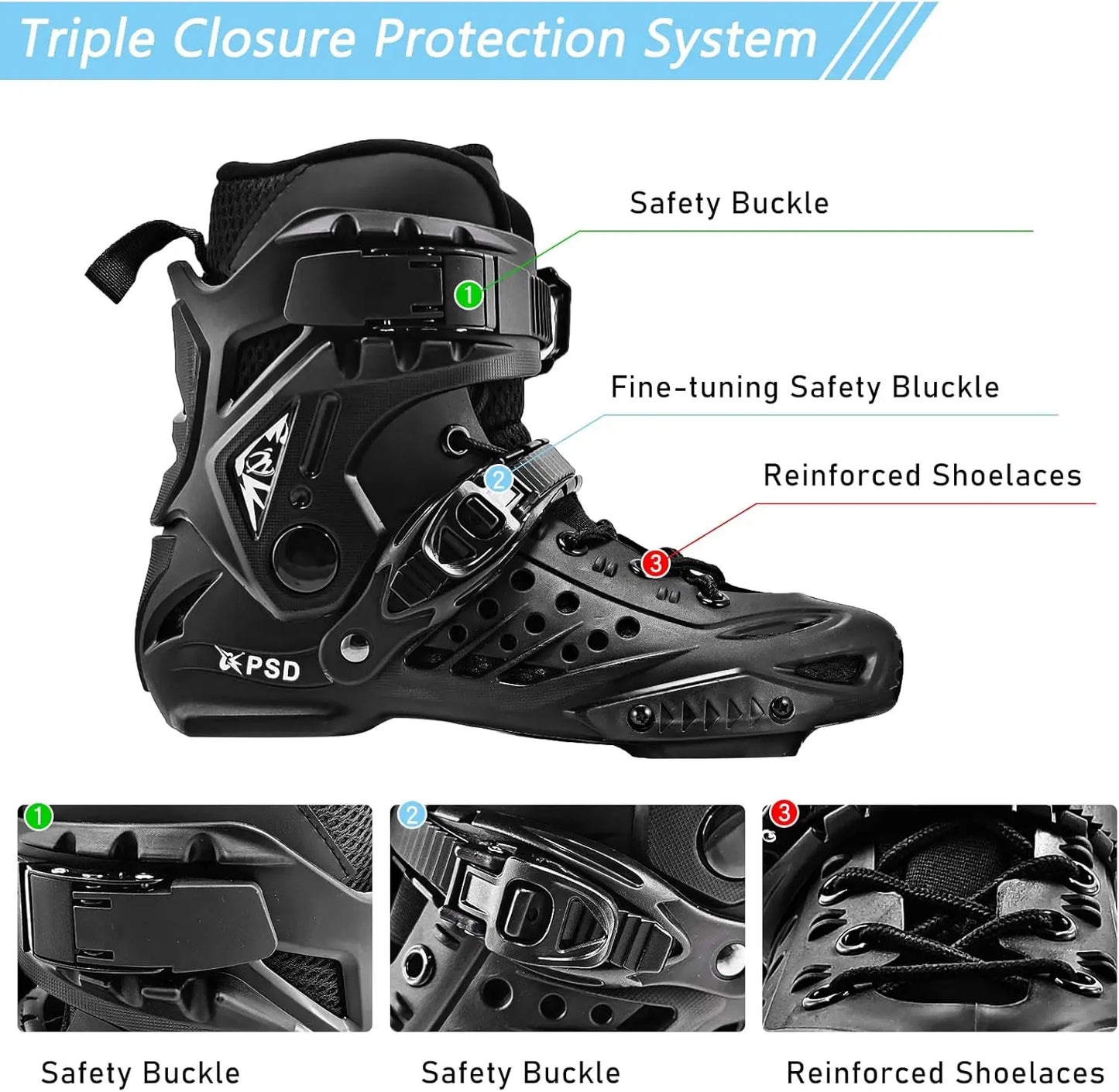 Professional Wheels Inline Skates Outdoor Fitness Single Row Inline Skates for Women Men Removable and Split Inner Boots Skates