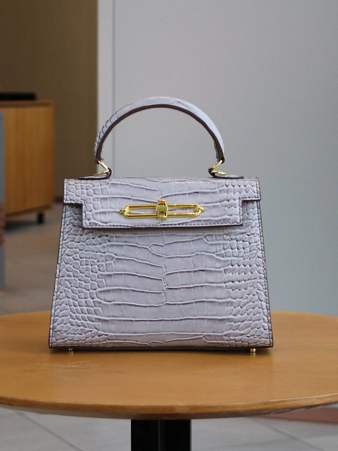 2026 high-end portable fashion handbag temperament bag crocodile pattern handbag