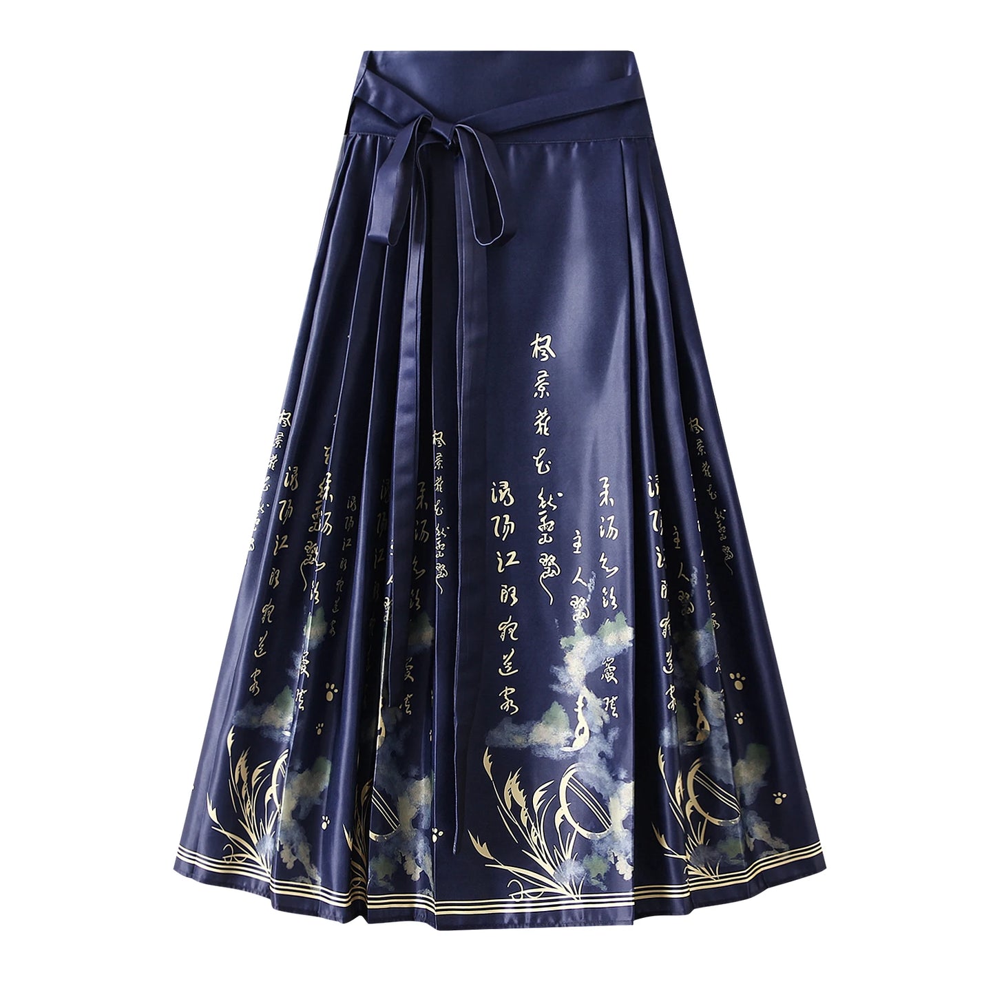 Women s Horse Face Skirt Elegant Phoenix Character Flower Print Pleated