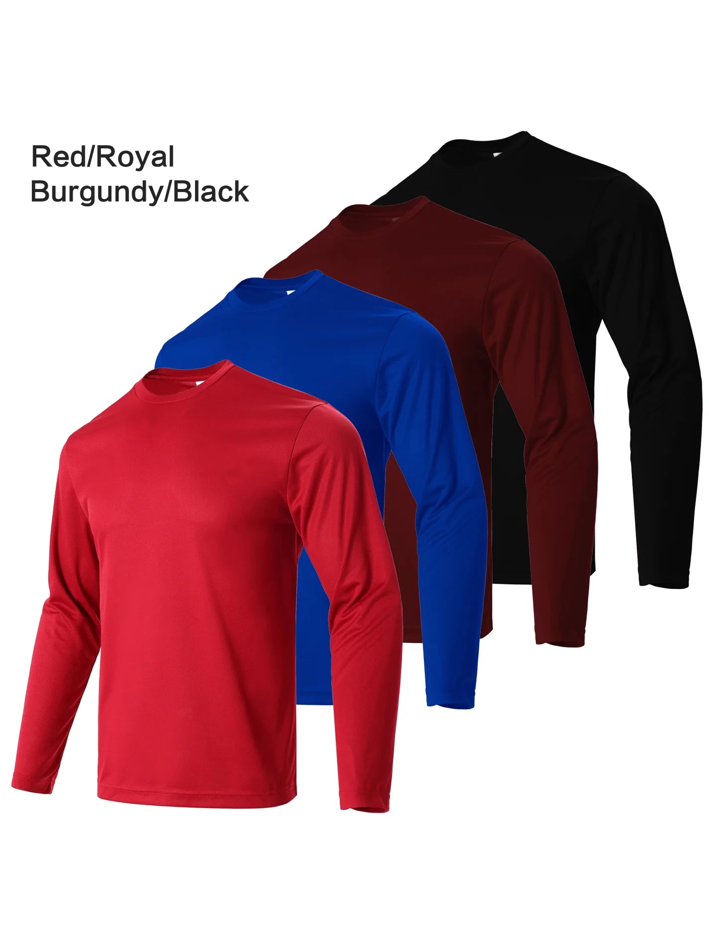 Mens Quick Dry Long Sleeve Sports T Shirts Set Polyester