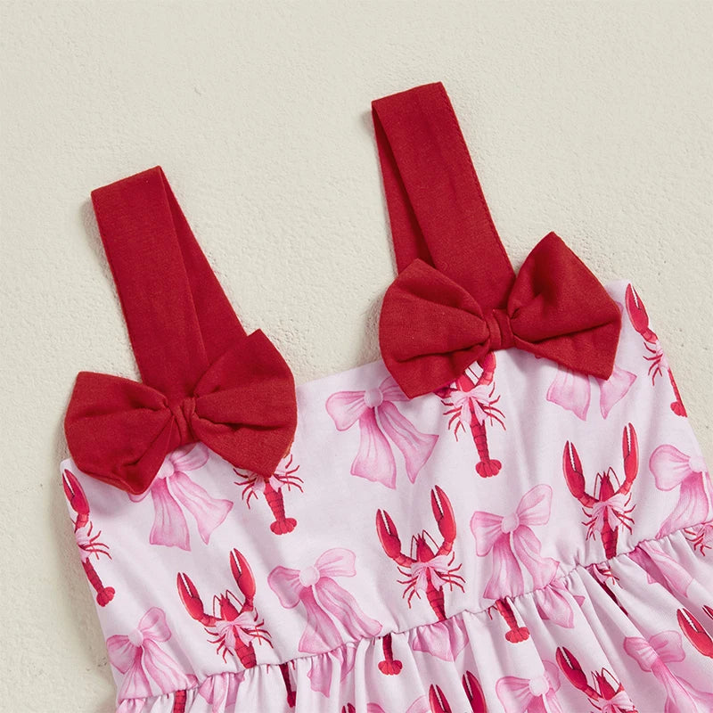 Girls Sleeveless Floral Print Ruffle Dress Summer Streetwear Casual Daily Wear