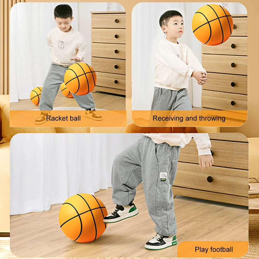 18/21/24CM Kids Bouncing Mute Basketball Squeezable Mute Bouncing