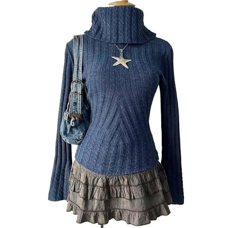Rhombus Pattern Sweater For Women College Style Pullover
