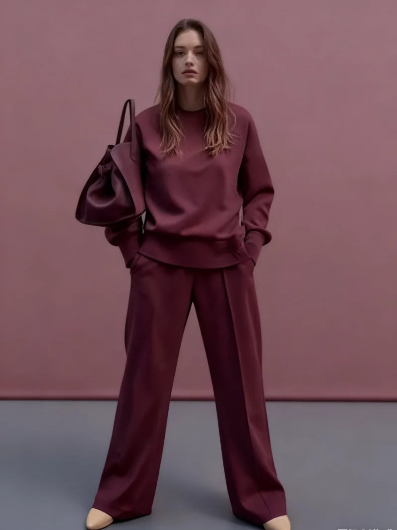 Women's Hooded Sweatshirt Two Piece Set For Autumn Winter Fashion