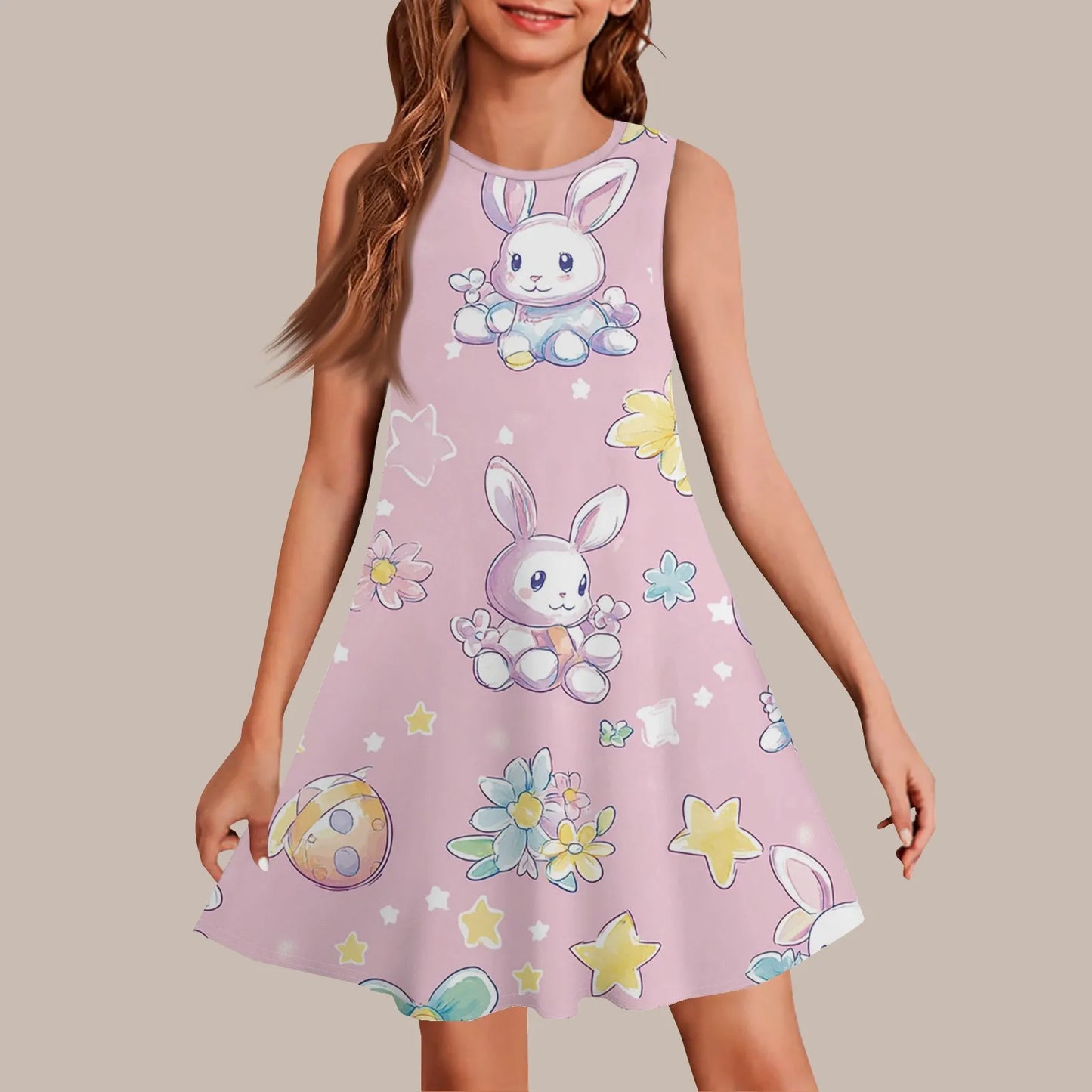 2025 Summer Girls Gift Short Sleeve Dress Original Cute Stitch Kids Skirt