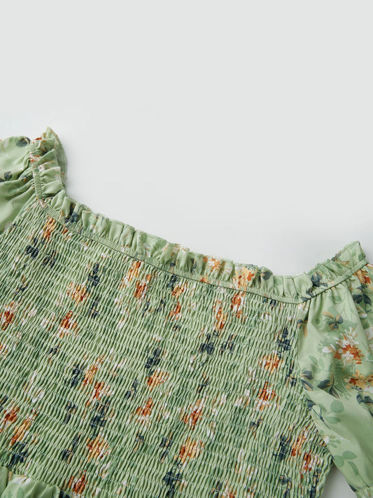 Elegant Plus Size Women s Off Shoulder Maxi Dress with Floral Print and Ruffle Detailing