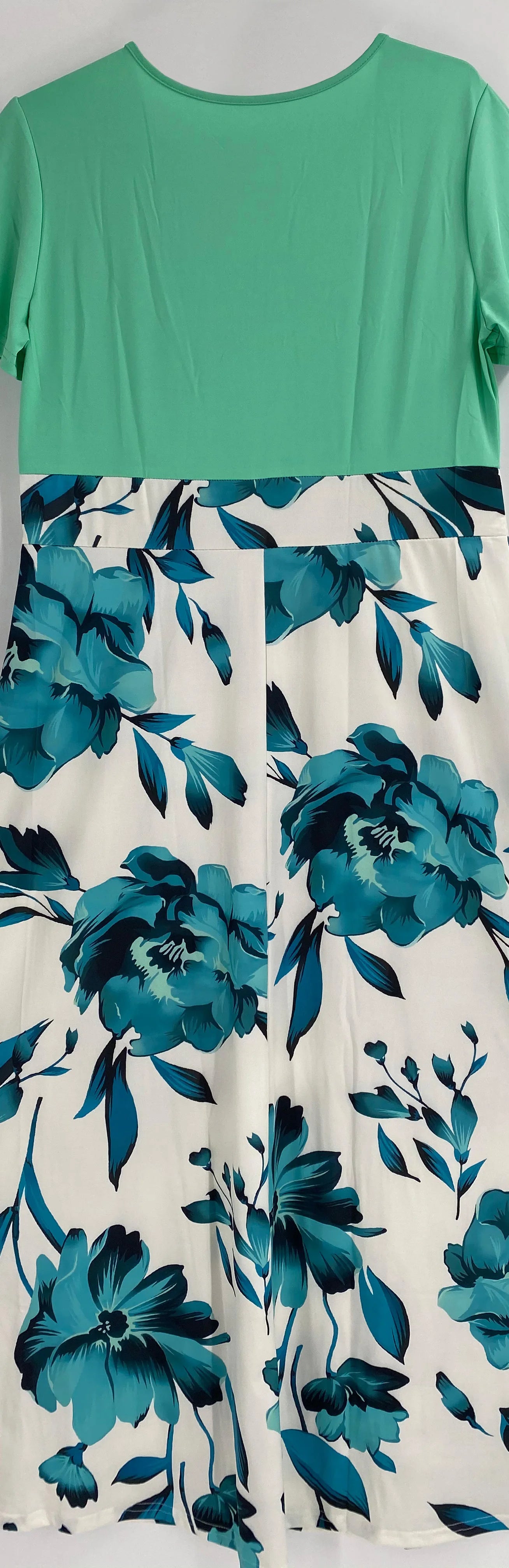 Plus Size Women's Dress Flower Print Round Neck Long Sleeve Elegant Dress