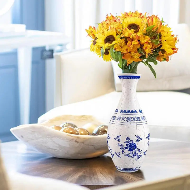 3D Puzzle Vase plastic Flower Vase Jigsaw Toy Building Block Assembly Bottle 160stk Curved Puzzle Pieces Housewarming Home Decor