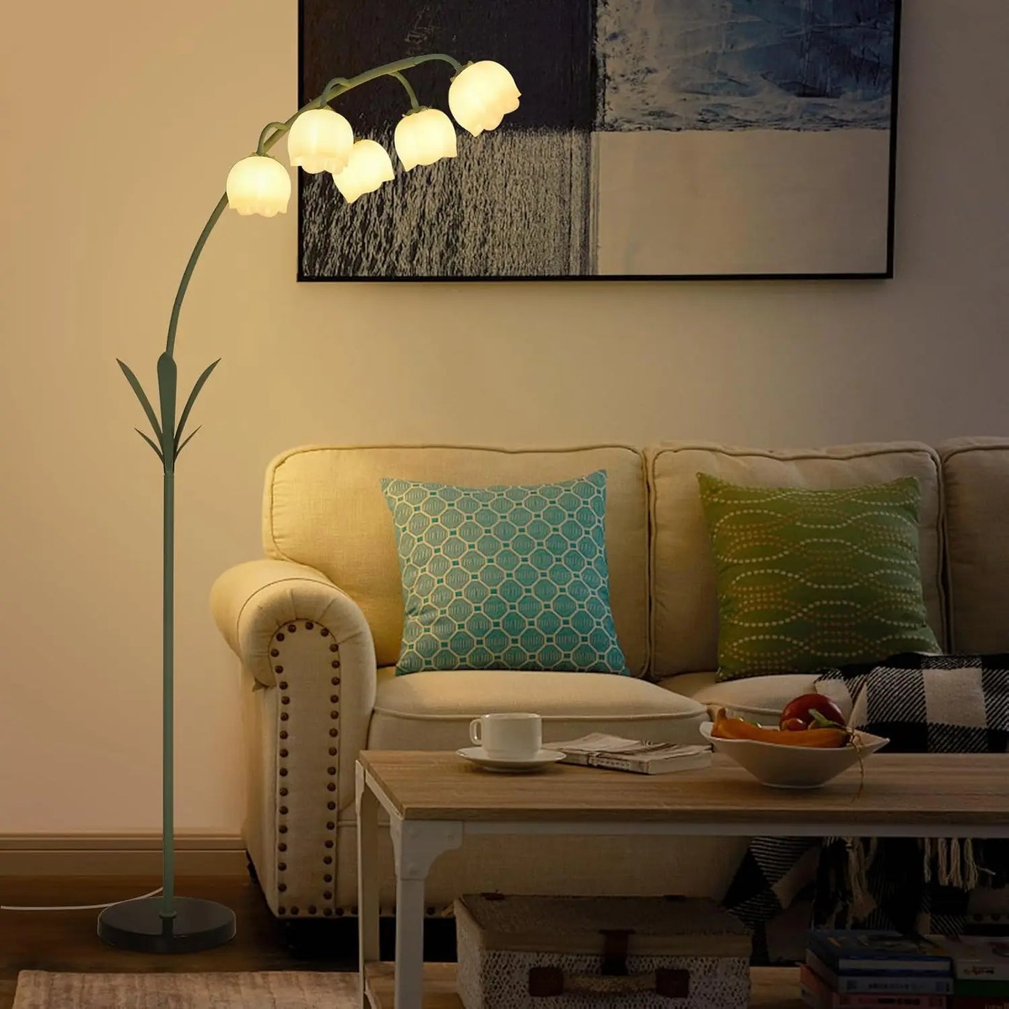 Arc Floor Lamp Featuring 5 G9 LED Bulbs Foot Switch