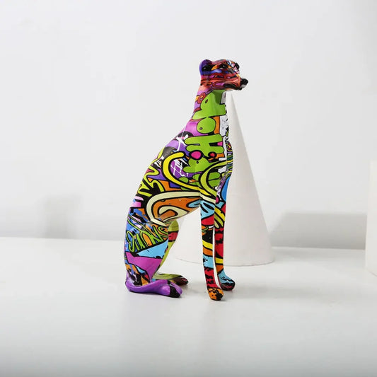 Modern Creative Painted Colorful Greyhound Doberman Decoration Home Wine Cabinet