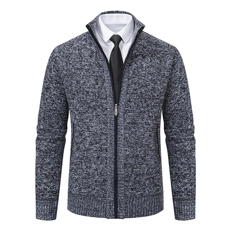 Men's Zipper Cardigan Sweater for Autumn Winter Wear