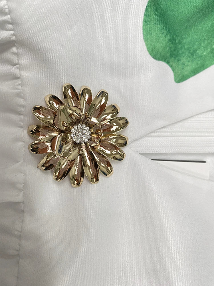 Women Midi Shirts Dress Summer New Dress 2025 V-Neck Pleated Short Sleeves