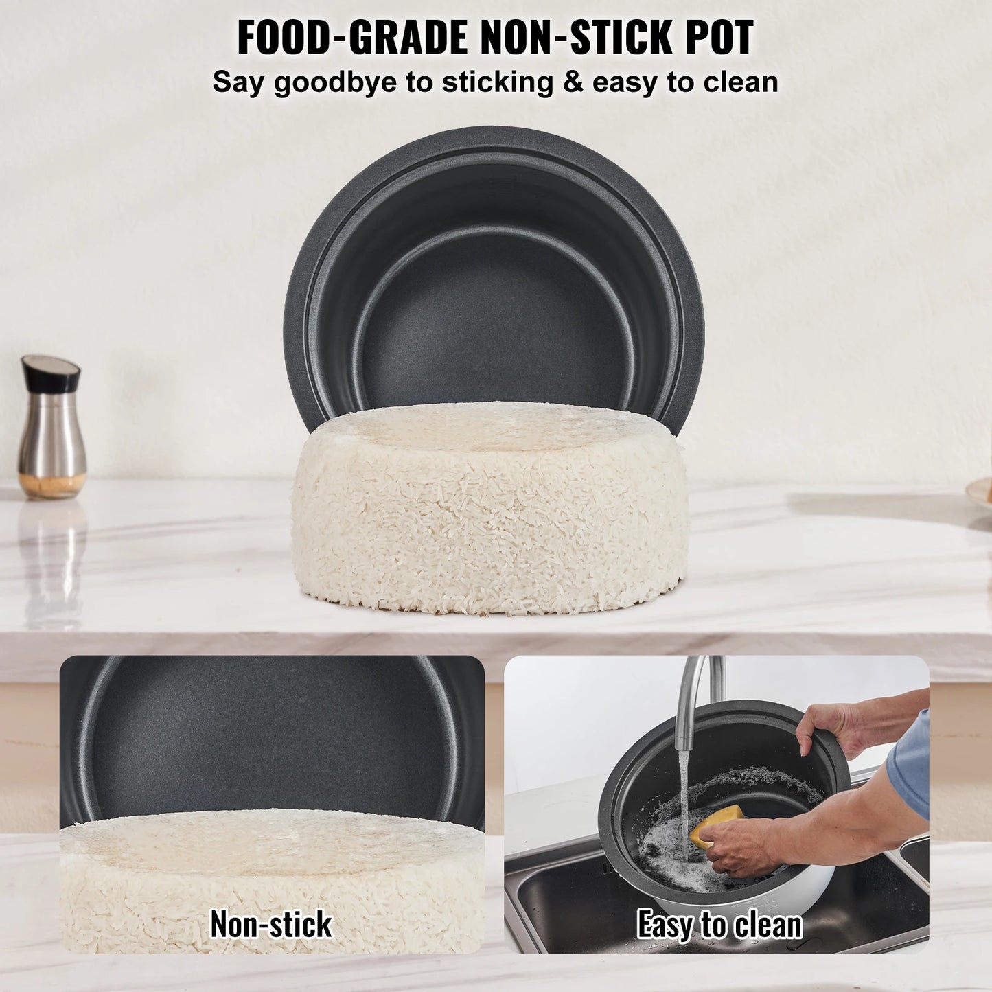 VEVOR 8L 10L 13L Commercial Rice Cooker with Aluminium Nonstick Inner Pot