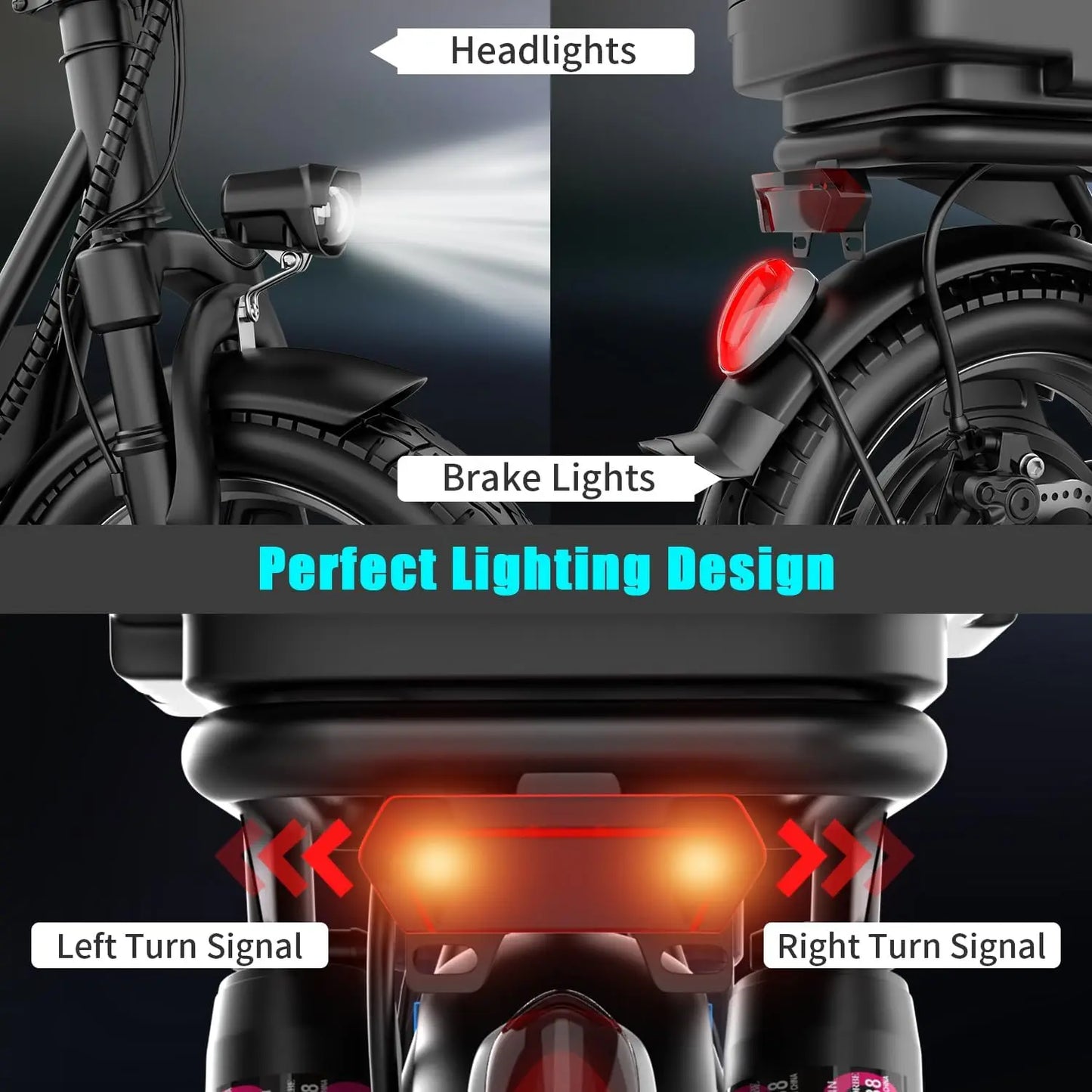 Folding electric scooter with trunk, 500W motor (peak 650W), 48V15AH, 20MPH,