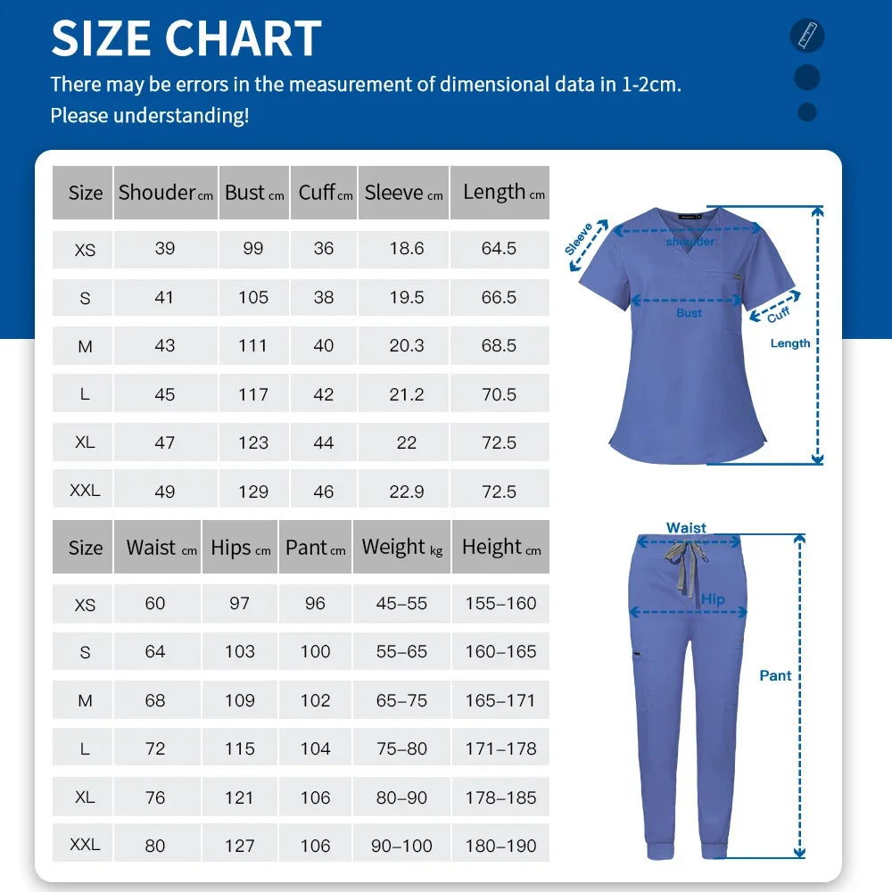 New Nurse Uniforms Women Men Casual Jogger Pants Set Pharmacy, Medical Doctor Nursing Uniform  Suit