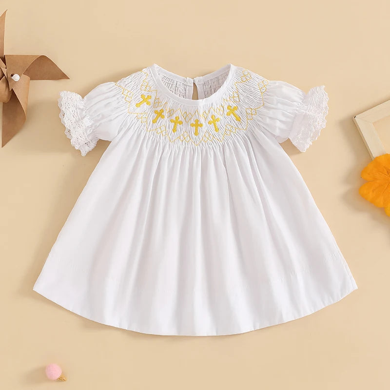 Toddler Girl Floral Print Ruffle Sleeve Round Neck