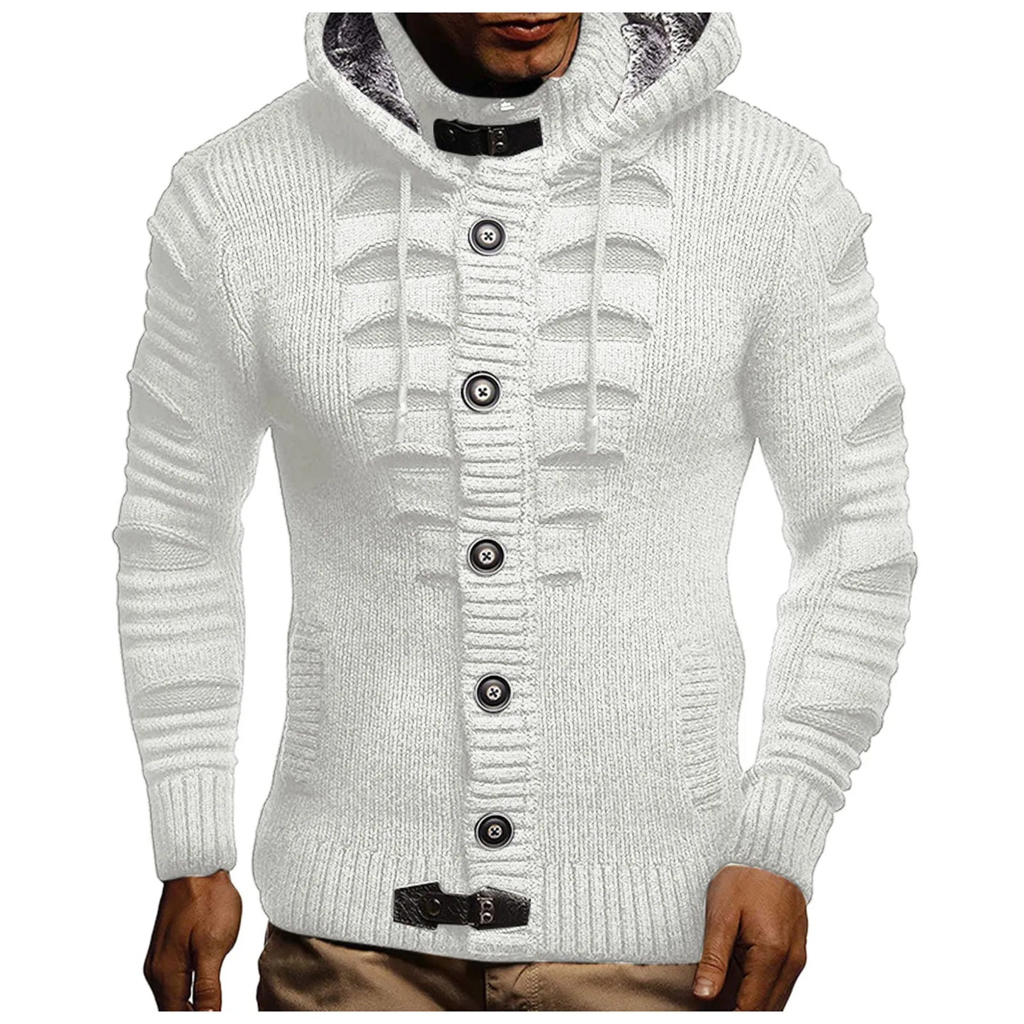 Hooded Cardigan Coat Windbreaker Knitwear For Men Korean Style