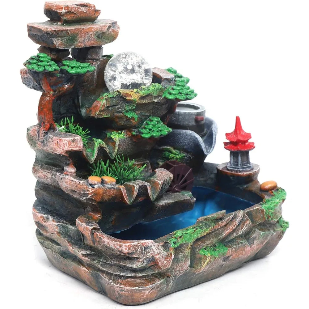 Tabletop Meditation Fountain Waterfall Office Home Relax Desktop Fountain Pool