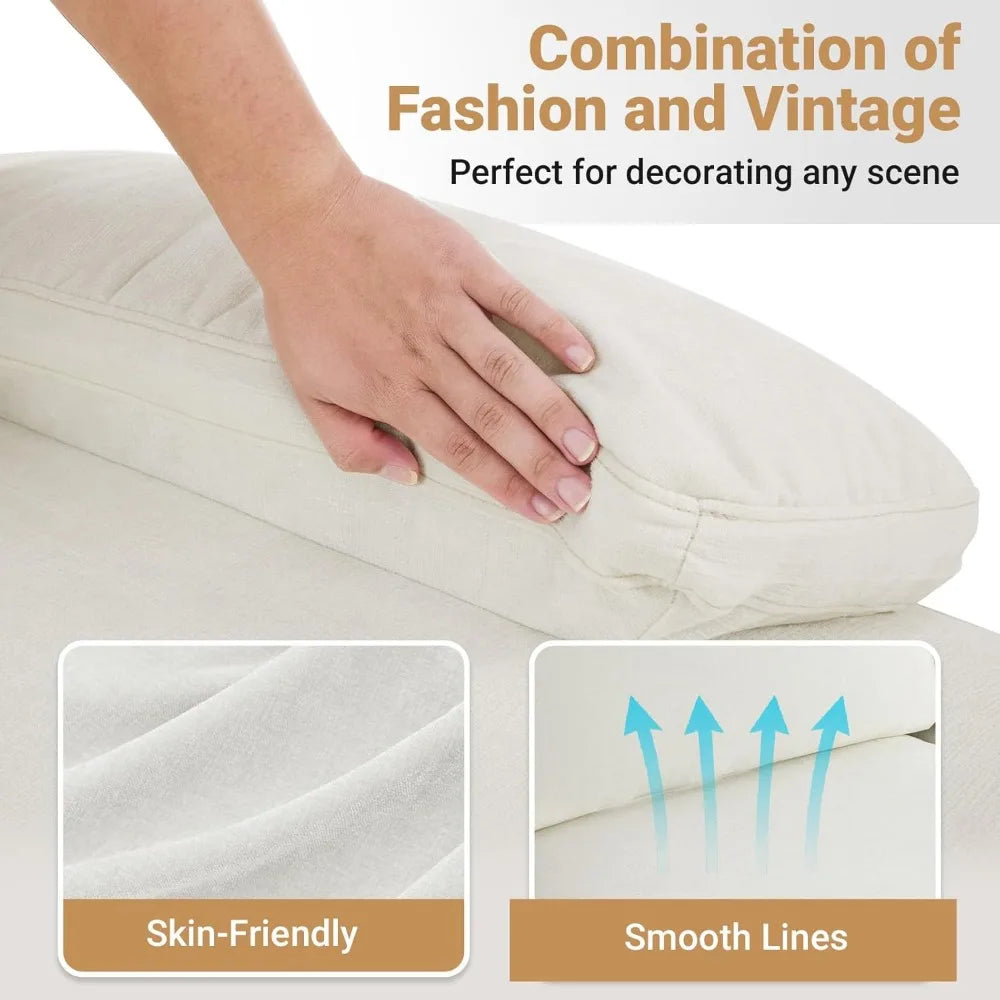 110" Sectional Couches for Living Room 4-Seat Sofa Set with Chenille Fabric