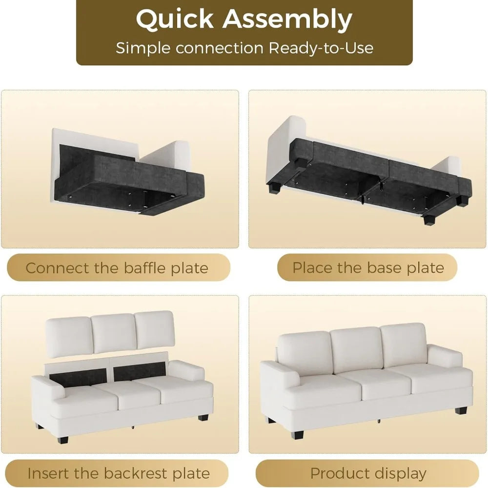 89 inch Couches for Living Room, Modern Couch with Deep Seat,