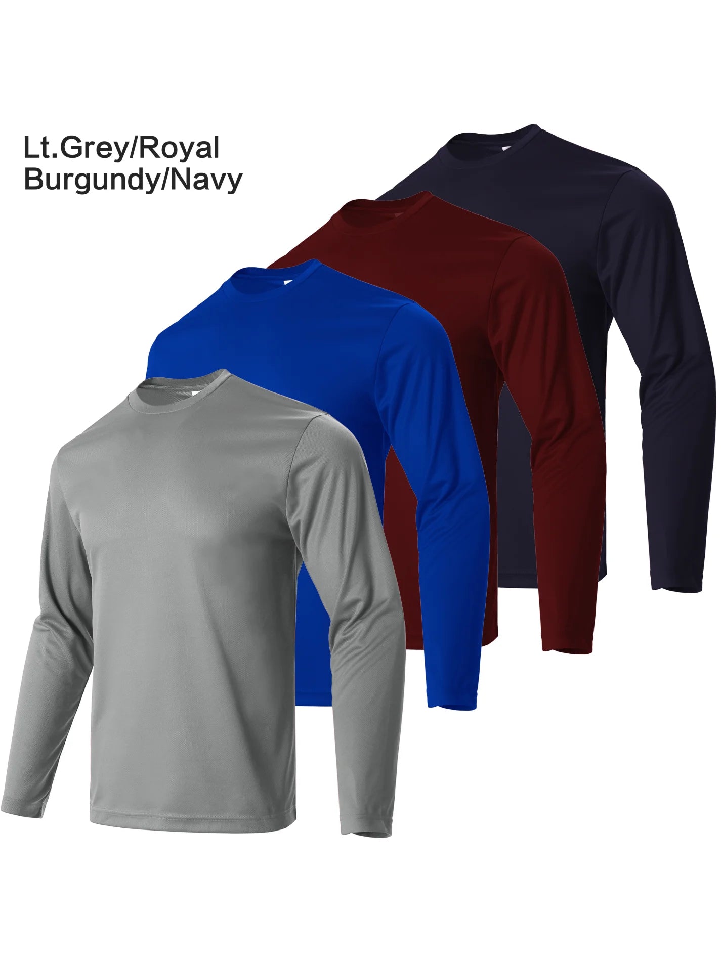 Mens Quick Dry Long Sleeve Sports T Shirts Set Polyester