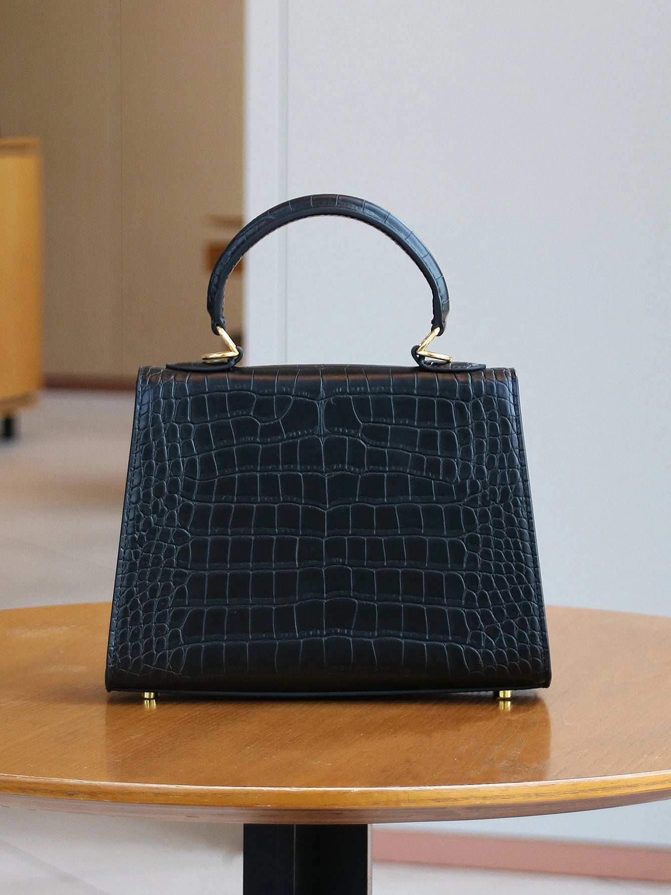2026 high-end portable fashion handbag temperament bag crocodile pattern handbag