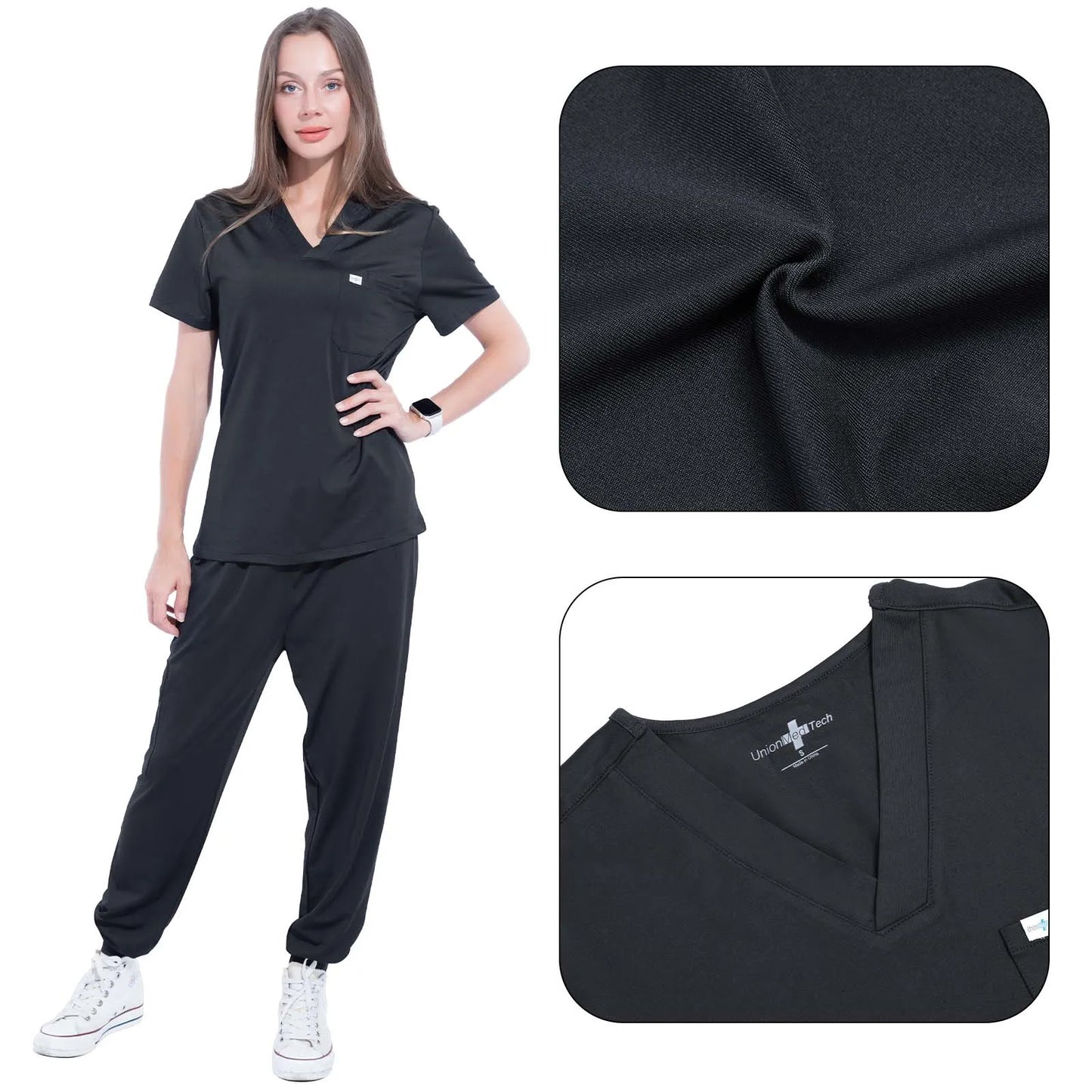 Nurse Uniform Scrubs Set For Women V Neck Medical Scrubs