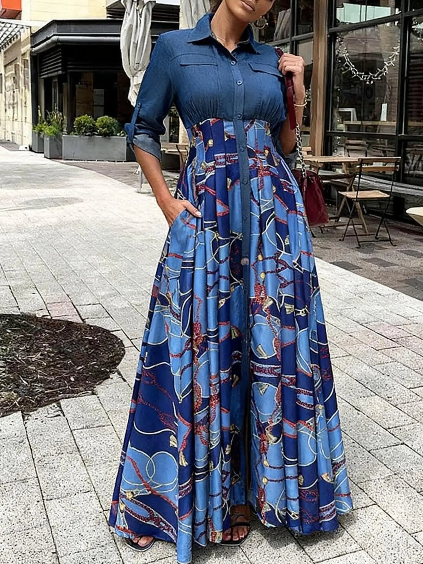 Plus Size, Spring And Autumn Long-sleeved Shirt Dress, Bridesmaid Dress,