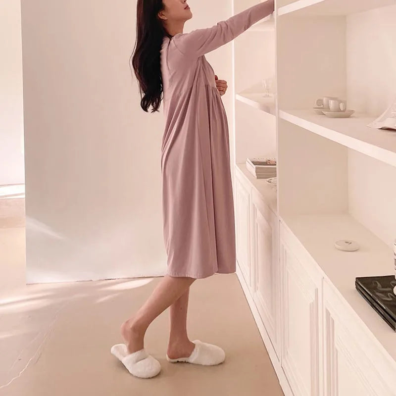 Maternity Clothes Breastfeeding Nightgowns Nursing Sleepwear  Loose Fitting Breast Feeding