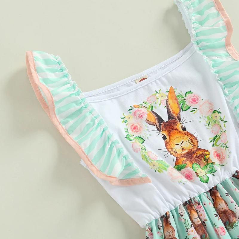 Toddler Girl Floral Print Sleeveless Dress Sweetheart Neckline