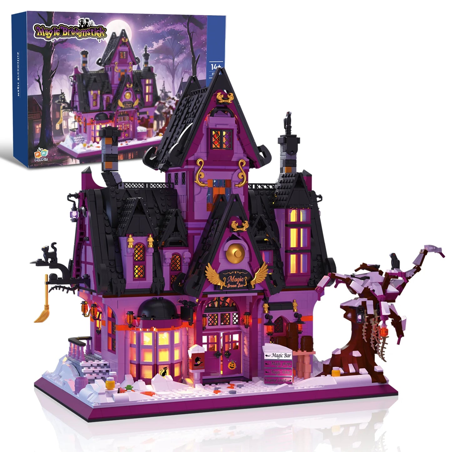 2639Pcs Magic Bar Building Blocks City Street View Model Light